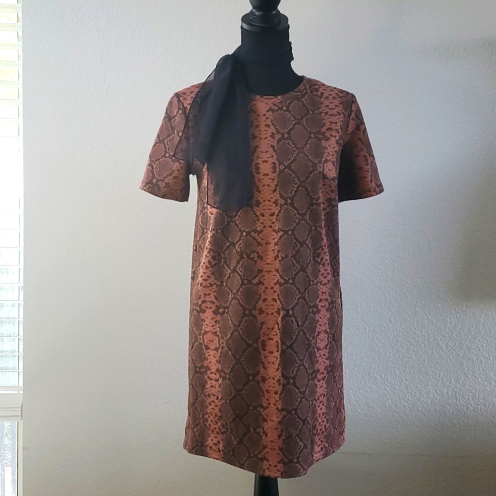 CHIC ZARA snakeskin shift dress